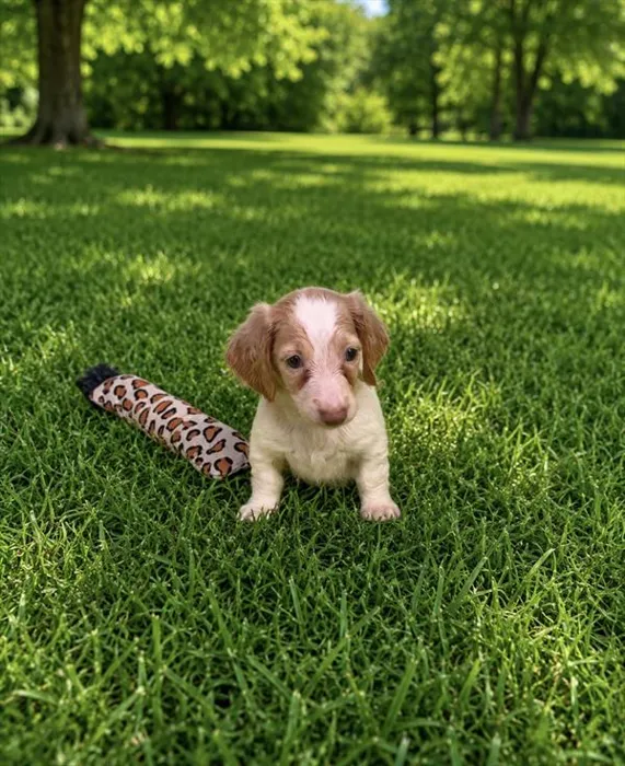 Female Dachshund puppy named Snow for sale at Puppy Dreams - Arlington.